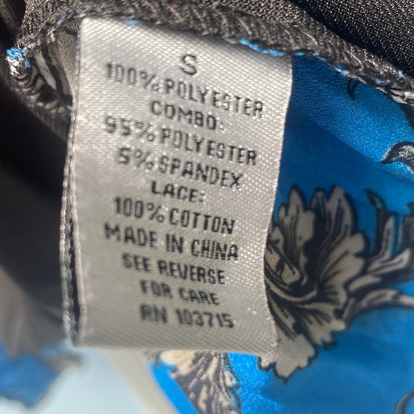 Vintage Signature by Larry Levine Pleated Patterned Floral Blouse Women's Size S - Picture 8 of 11